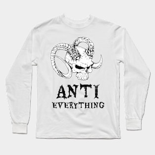 Pessimist Skull Demon Skeptic Anti Long Sleeve T-Shirt